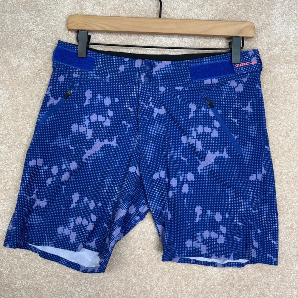 ZOIC Navaeh 7‎ Print Shorts Womens Size Small Blue Cycling Biking Biker